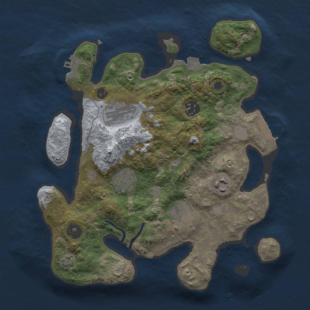 Rust Map: Procedural Map, Size: 3000, Seed: 690516302, 12 Monuments
