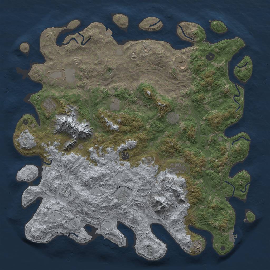 Rust Map: Procedural Map, Size: 5000, Seed: 1273222577, 19 Monuments