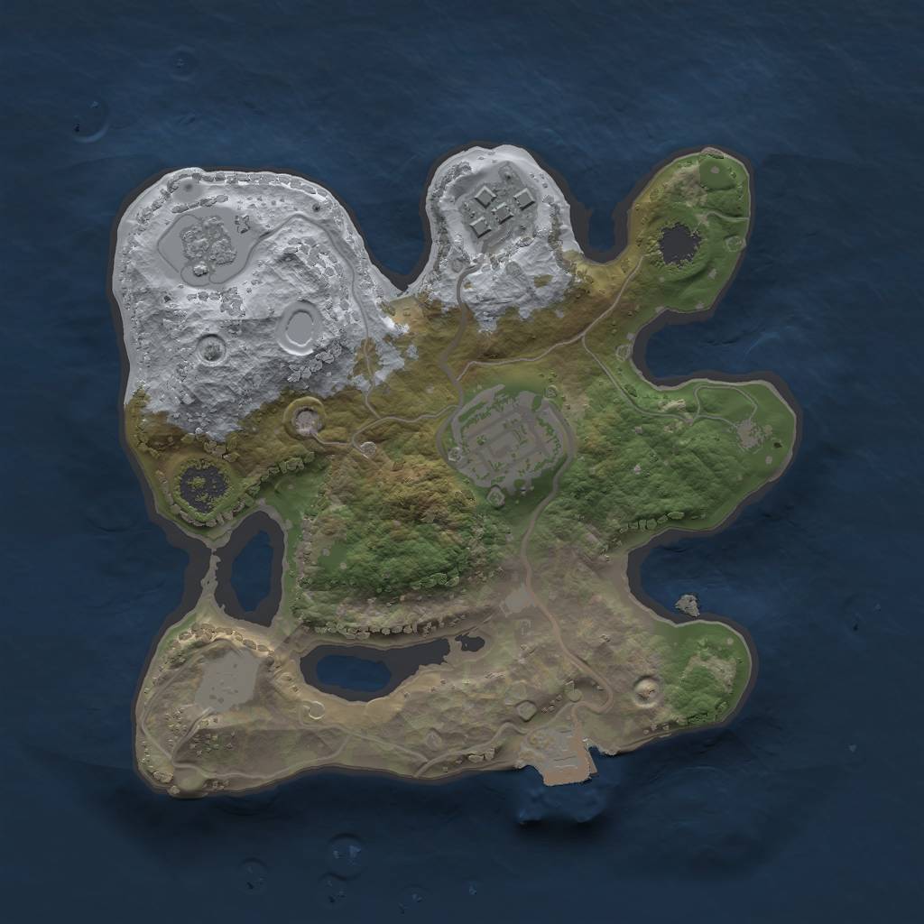 Rust Map: Procedural Map, Size: 2000, Seed: 48, 6 Monuments