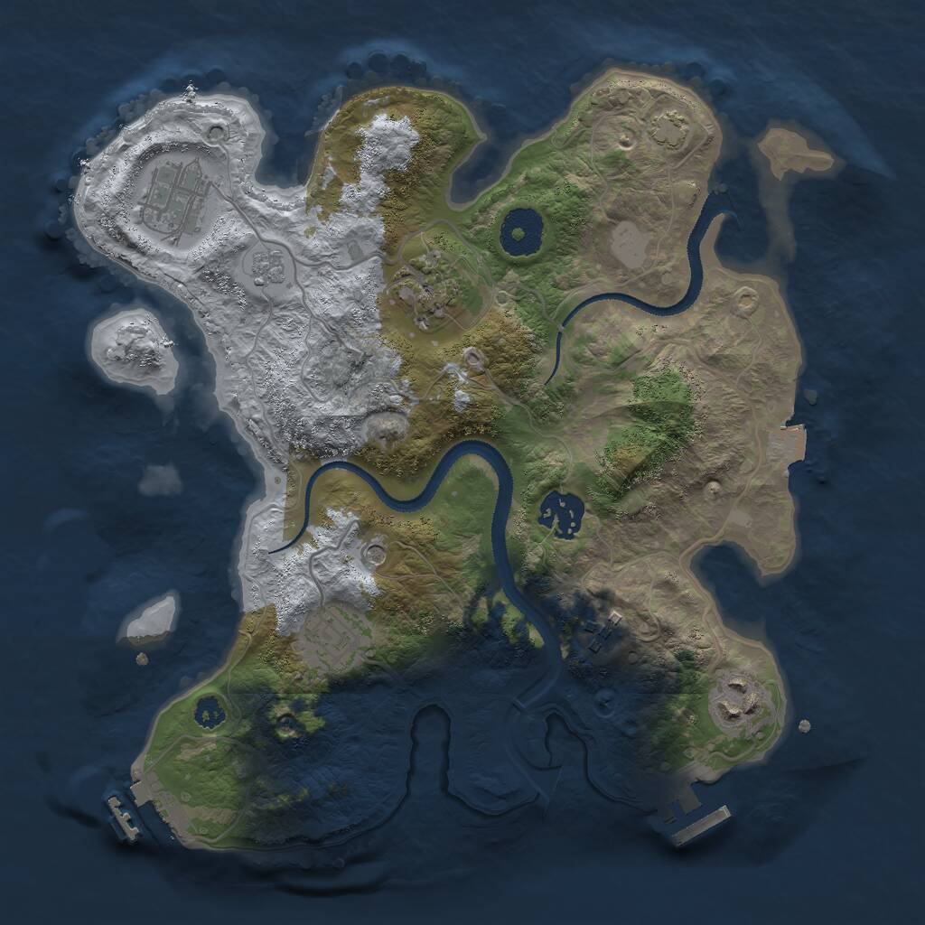 Rust Map: Procedural Map, Size: 3000, Seed: 192869029, 12 Monuments