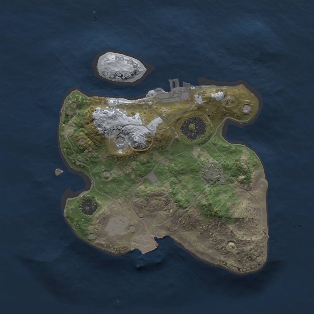 Rust Map: Procedural Map, Size: 2000, Seed: 1551931280, 6 Monuments