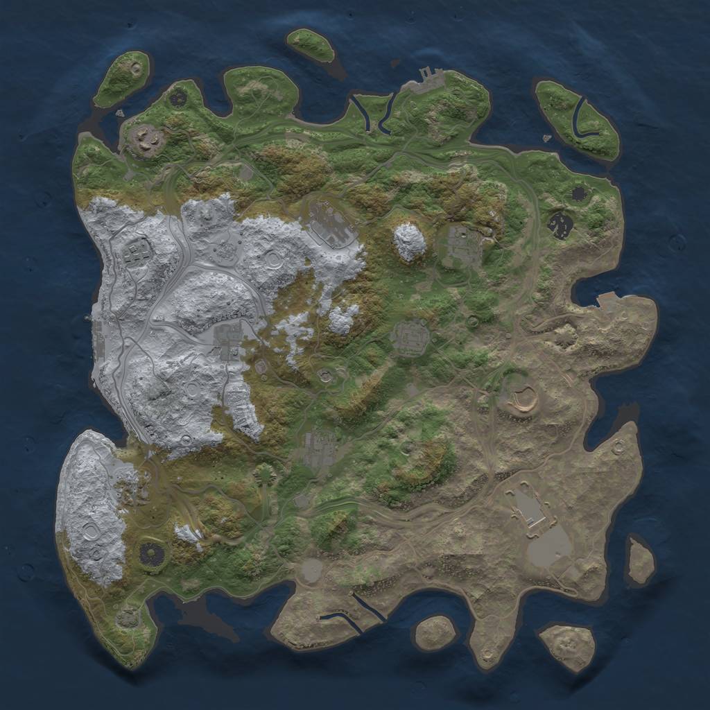 Rust Map: Procedural Map, Size: 4250, Seed: 539535302, 19 Monuments