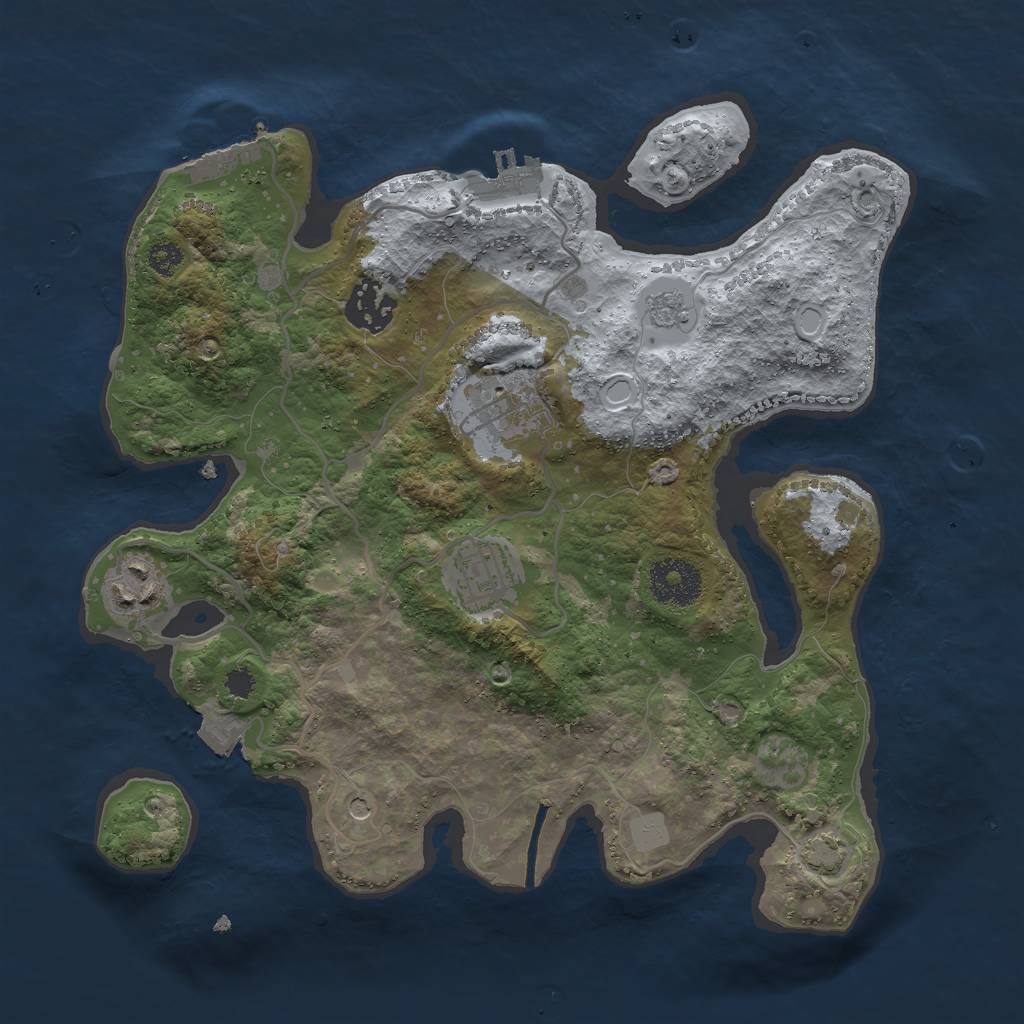 Rust Map: Procedural Map, Size: 3000, Seed: 1920937994, 12 Monuments