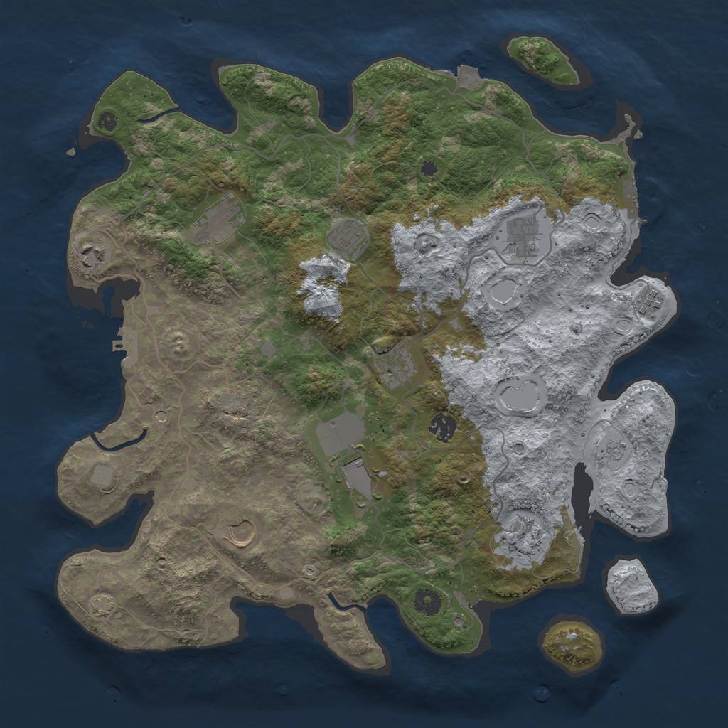 Rust Map: Procedural Map, Size: 4000, Seed: 1671455746, 18 Monuments