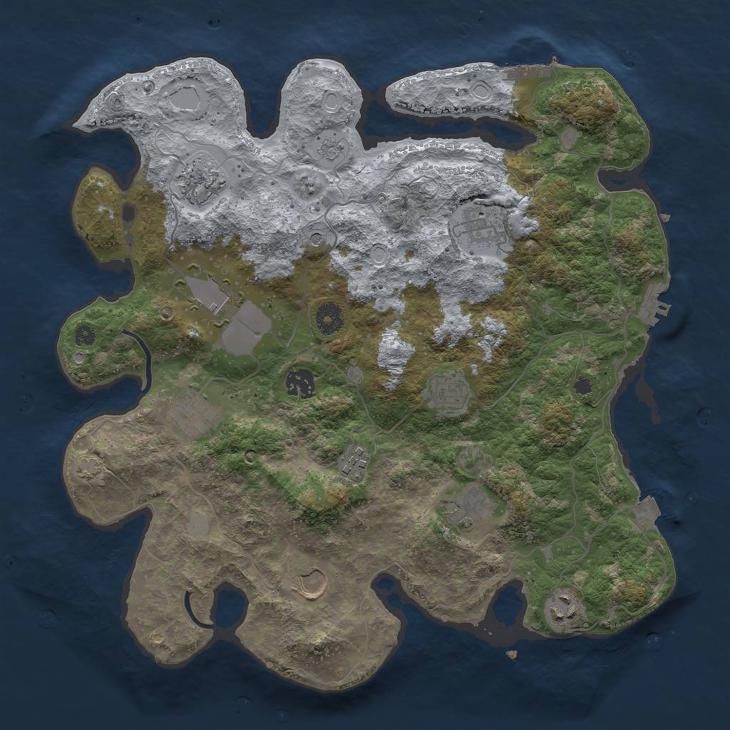 Rust Map: Procedural Map, Size: 3650, Seed: 164167318, 18 Monuments