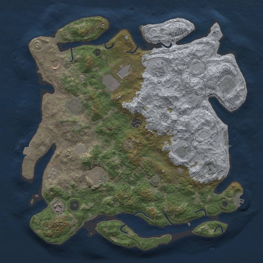 Rust Map: Procedural Map, Size: 4000, Seed: 255345109, 18 Monuments