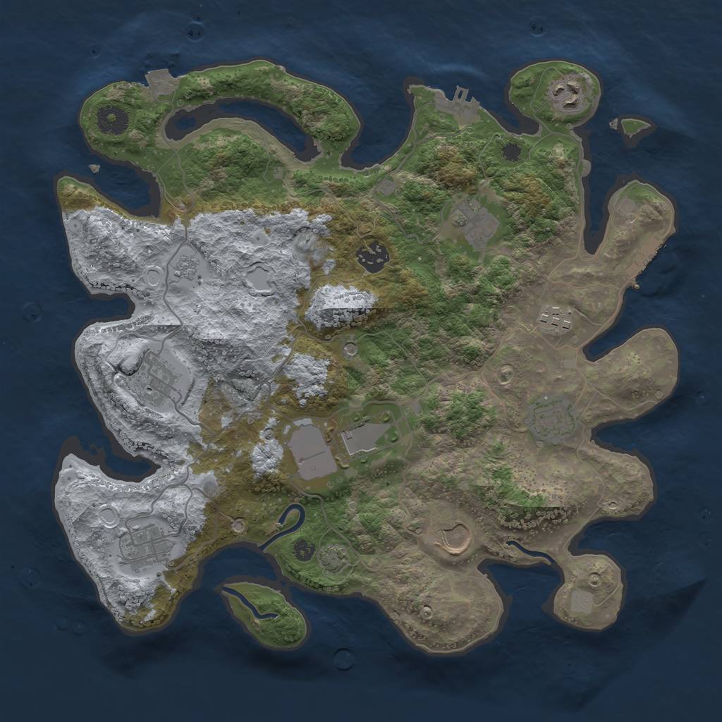 Rust Map: Procedural Map, Size: 3500, Seed: 1776389279, 17 Monuments