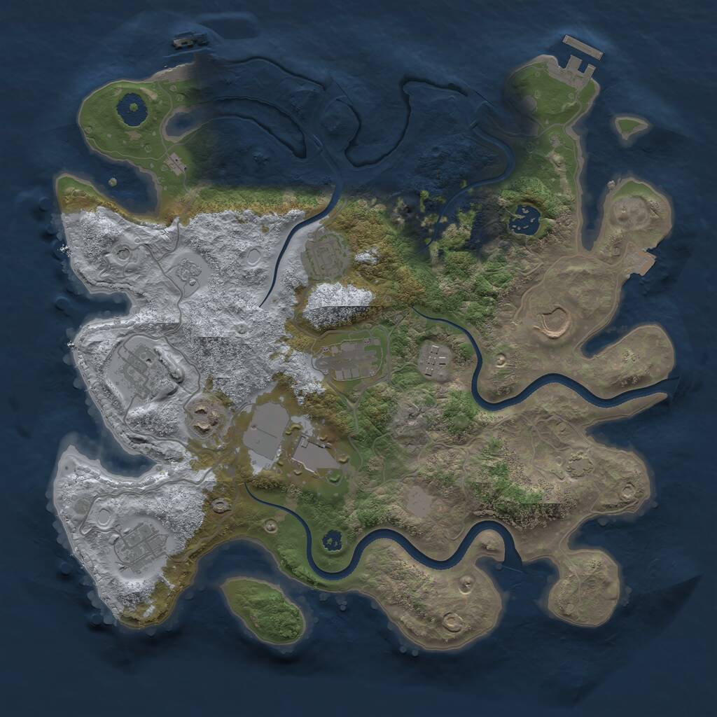 Rust Map: Procedural Map, Size: 3500, Seed: 1776389279, 15 Monuments