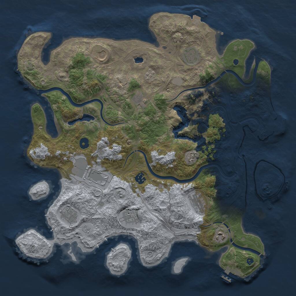 Rust Map: Procedural Map, Size: 4250, Seed: 1803764601, 16 Monuments