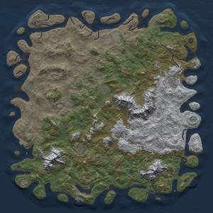 Thumbnail Rust Map: Procedural Map, Size: 6000, Seed: 12223, 19 Monuments