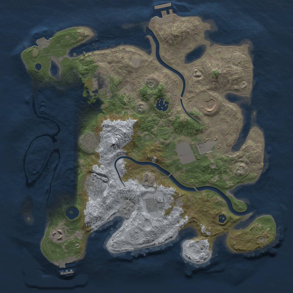 Rust Map: Procedural Map, Size: 3500, Seed: 1046879, 15 Monuments