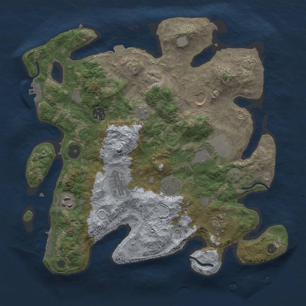 Rust Map: Procedural Map, Size: 3500, Seed: 1046879, 16 Monuments