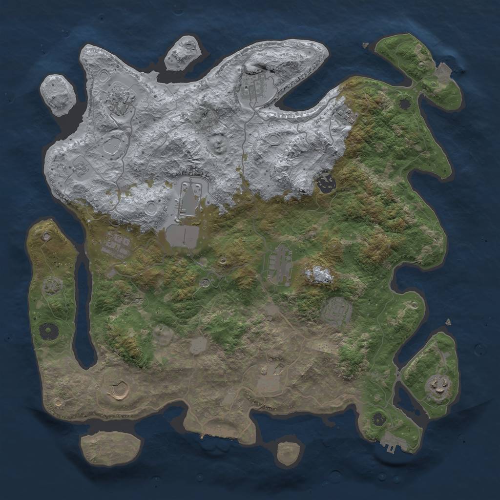 Rust Map: Procedural Map, Size: 3996, Seed: 2319, 19 Monuments