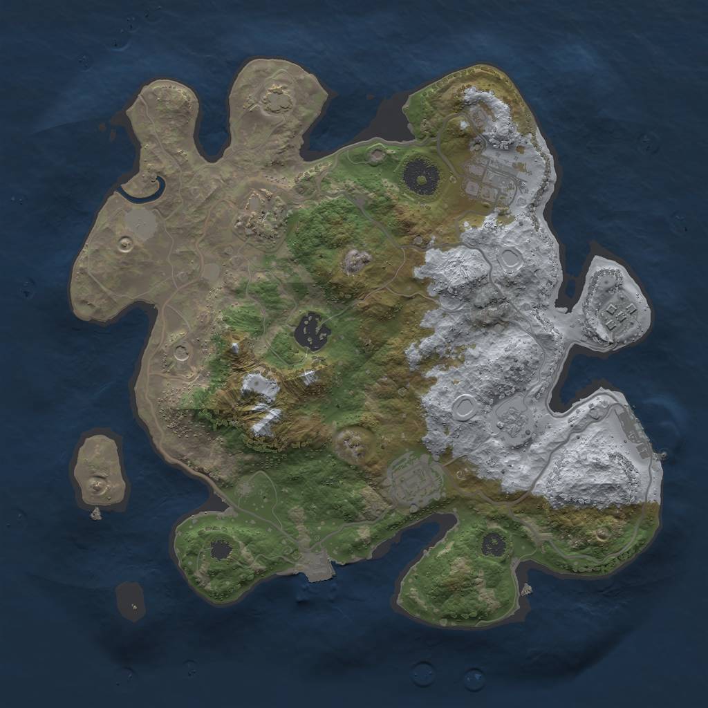 Rust Map: Procedural Map, Size: 3000, Seed: 3904, 12 Monuments