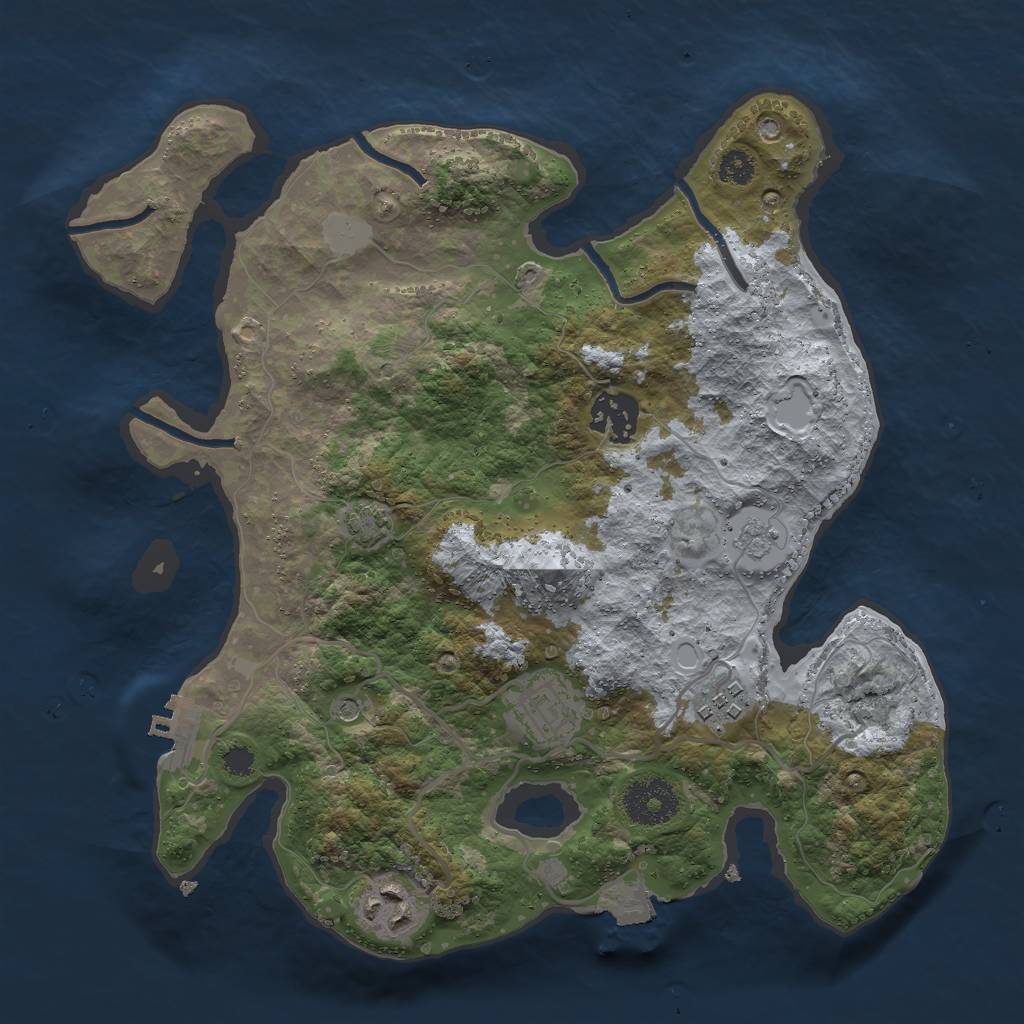 Rust Map: Procedural Map, Size: 3000, Seed: 8677885, 11 Monuments