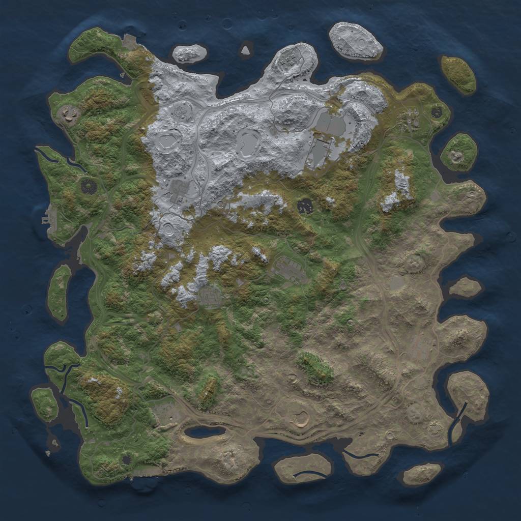 Rust Map: Procedural Map, Size: 4800, Seed: 27476134, 19 Monuments