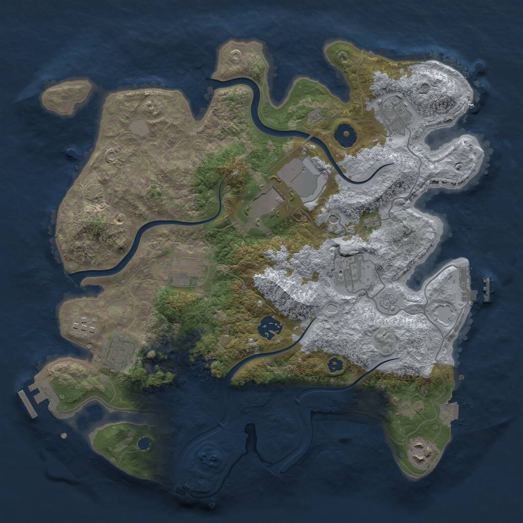 Rust Map: Procedural Map, Size: 3500, Seed: 10263148, 14 Monuments