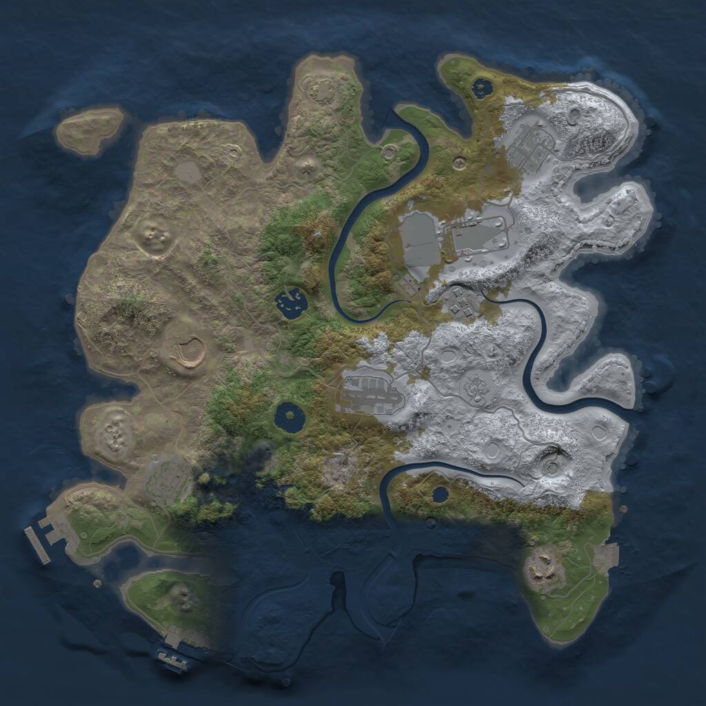 Rust Map: Procedural Map, Size: 3500, Seed: 10263148, 14 Monuments