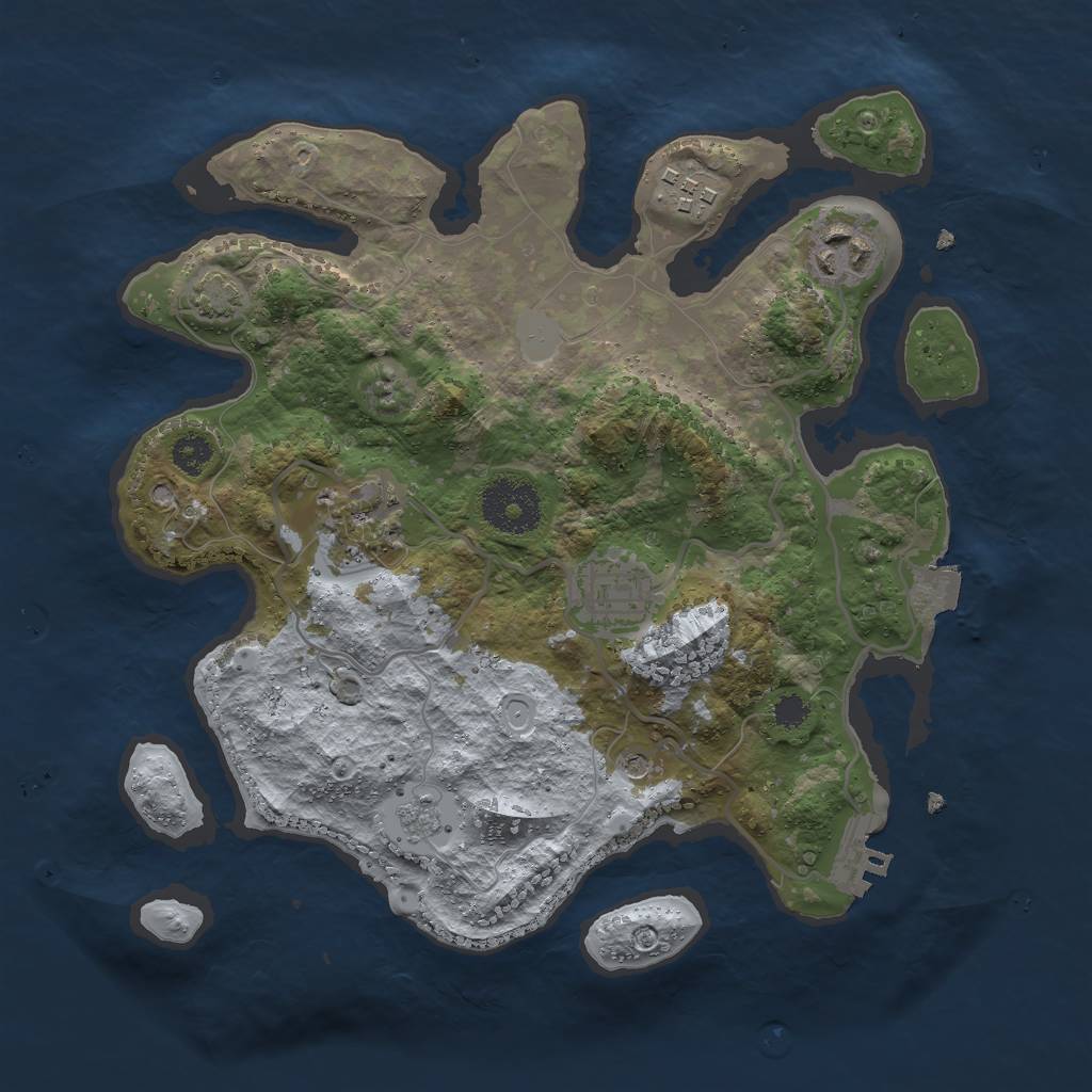 Rust Map: Procedural Map, Size: 2850, Seed: 503648984, 11 Monuments