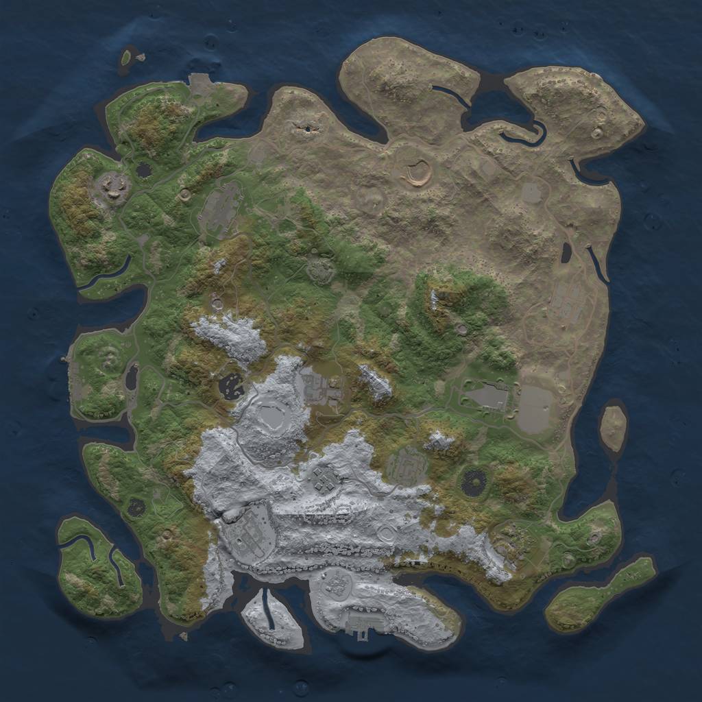 Rust Map: Procedural Map, Size: 4000, Seed: 31094, 19 Monuments