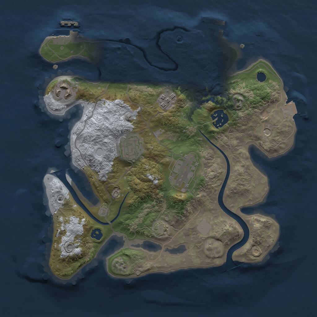 Rust Map: Procedural Map, Size: 2750, Seed: 48463755, 10 Monuments