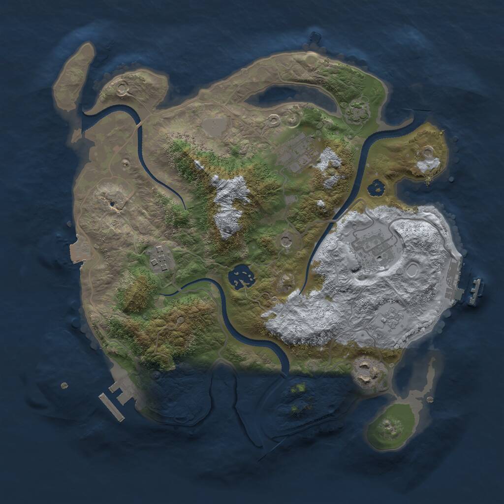 Rust Map: Procedural Map, Size: 3000, Seed: 1838, 11 Monuments