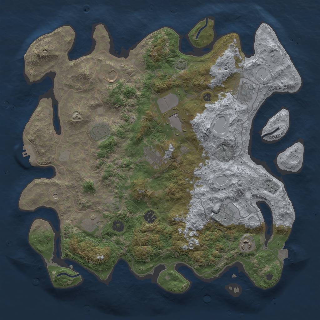 Rust Map: Procedural Map, Size: 4000, Seed: 289758167, 17 Monuments
