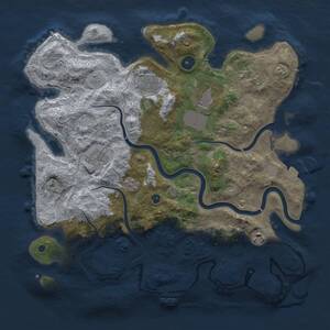 Thumbnail Rust Map: Procedural Map, Size: 3700, Seed: 1414567752, 11 Monuments