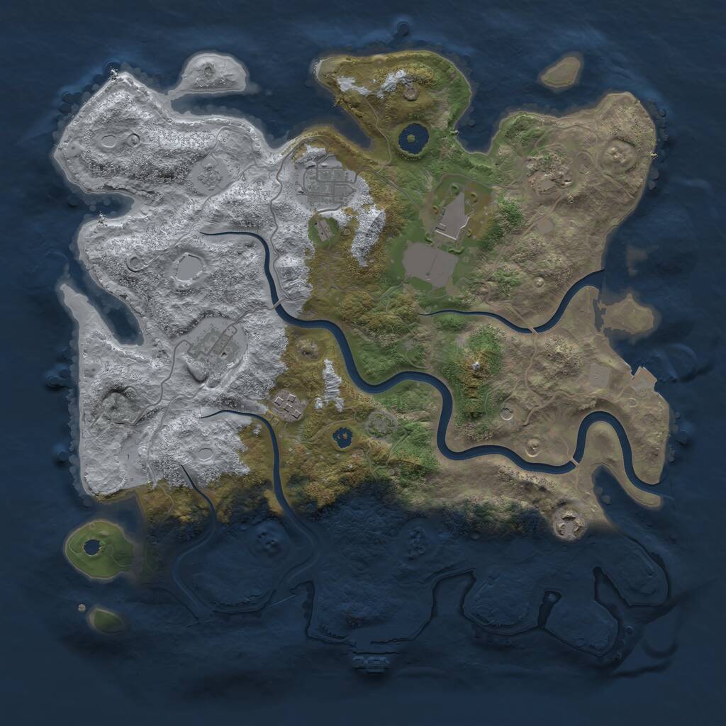 Rust Map: Procedural Map, Size: 3700, Seed: 1414567752, 11 Monuments