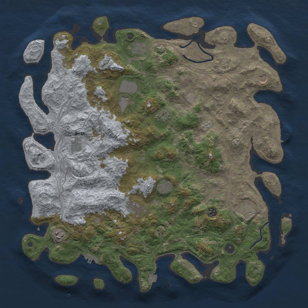 Rust Map: Procedural Map, Size: 4800, Seed: 1714349165, 19 Monuments