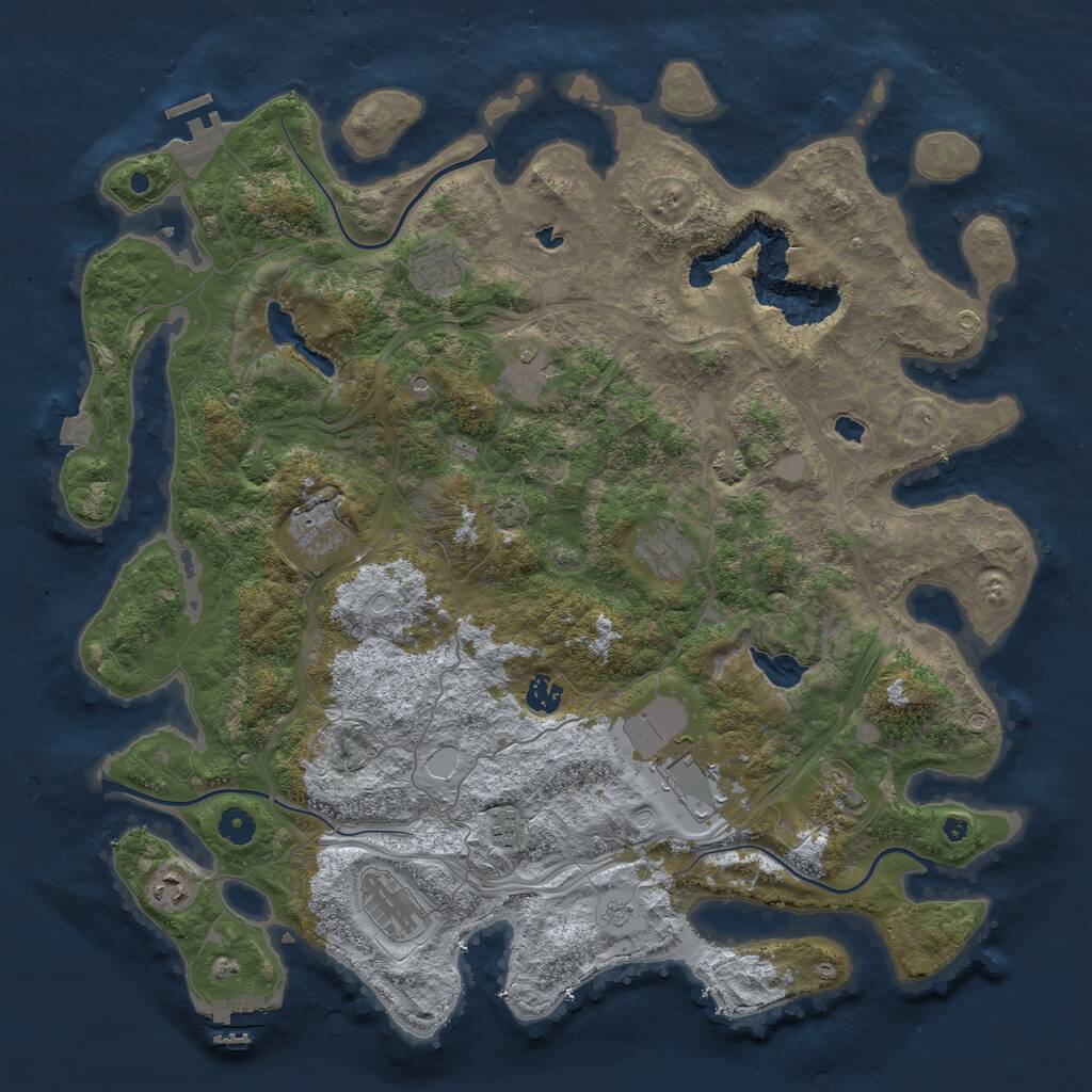 Rust Map: Procedural Map, Size: 4500, Seed: 364990371, 16 Monuments