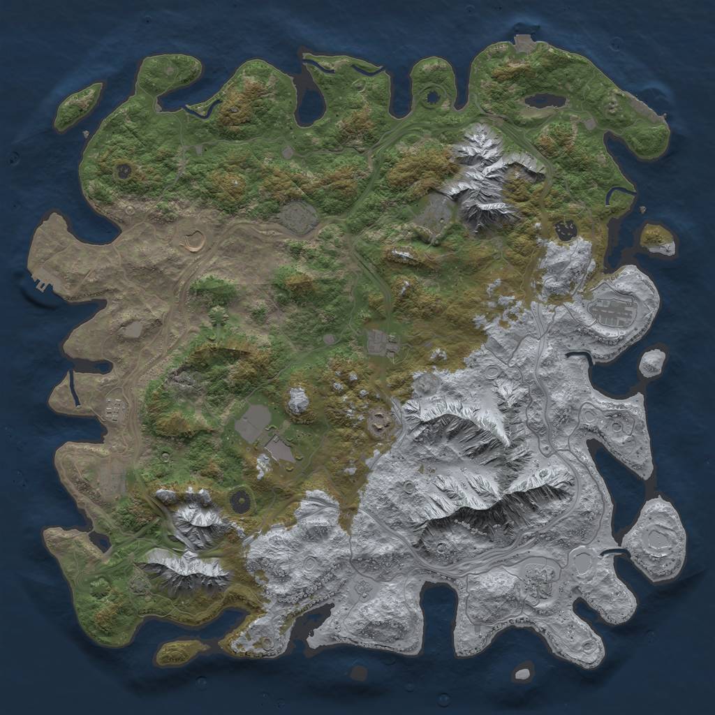 Rust Map: Procedural Map, Size: 5000, Seed: 1273322577, 19 Monuments