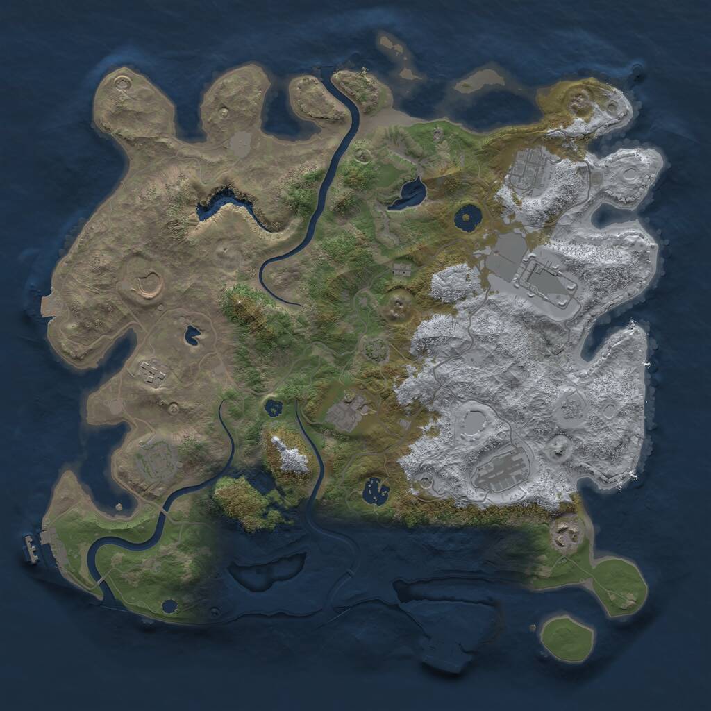 Rust Map: Procedural Map, Size: 4000, Seed: 1353436963, 15 Monuments