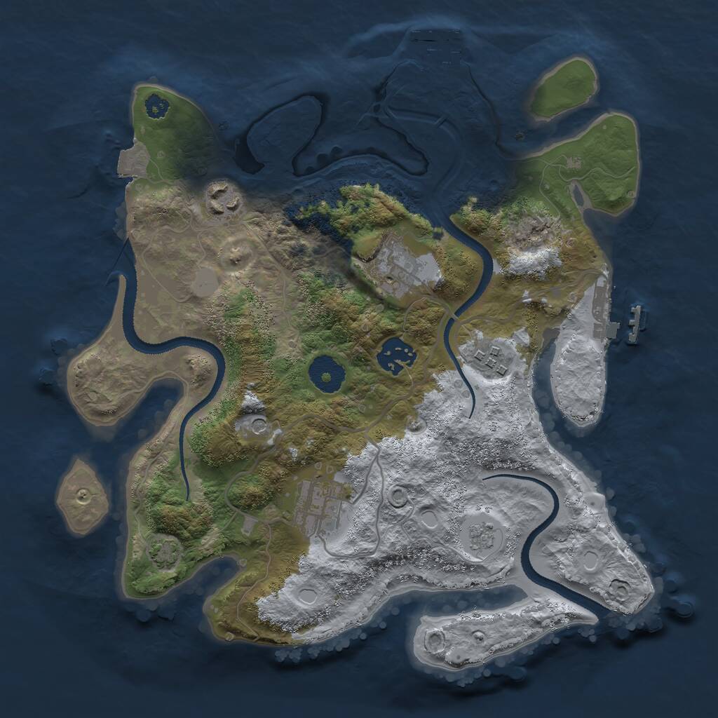 Rust Map: Procedural Map, Size: 3000, Seed: 357740487, 11 Monuments