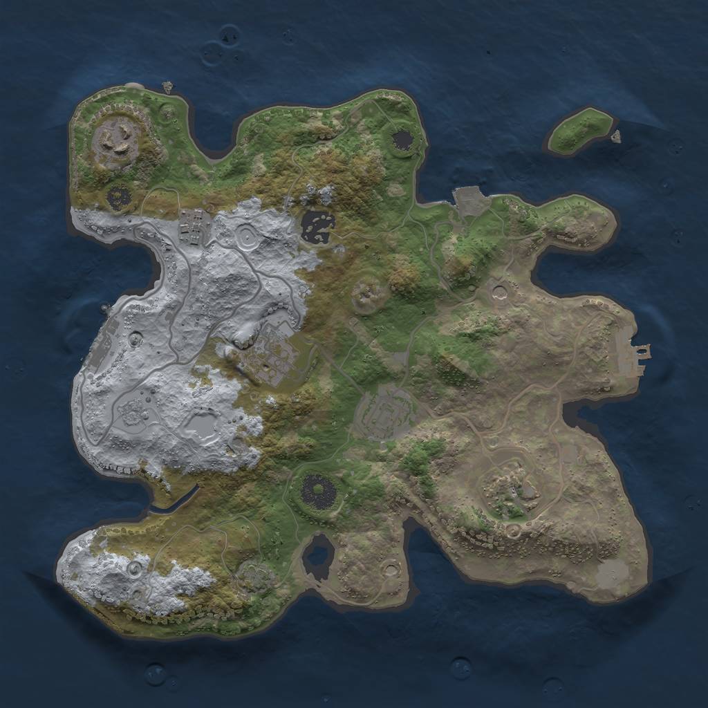 Rust Map: Procedural Map, Size: 3000, Seed: 147474917, 14 Monuments