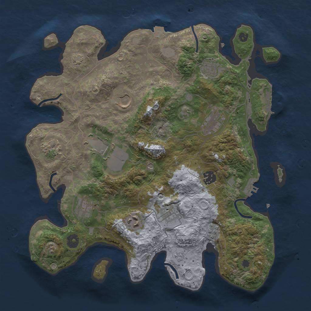 Rust Map: Procedural Map, Size: 3500, Seed: 1218738825, 18 Monuments