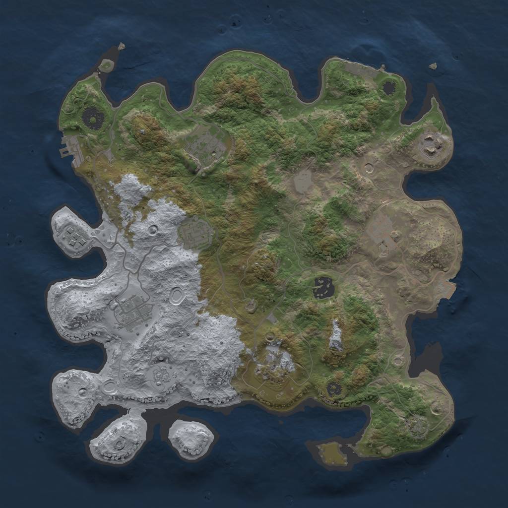 Rust Map: Procedural Map, Size: 3380, Seed: 563753524, 16 Monuments