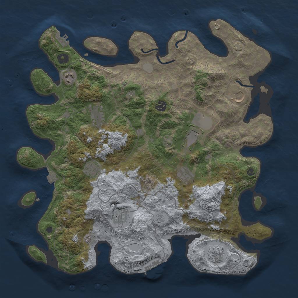 Rust Map: Procedural Map, Size: 4000, Seed: 1968552564, 18 Monuments