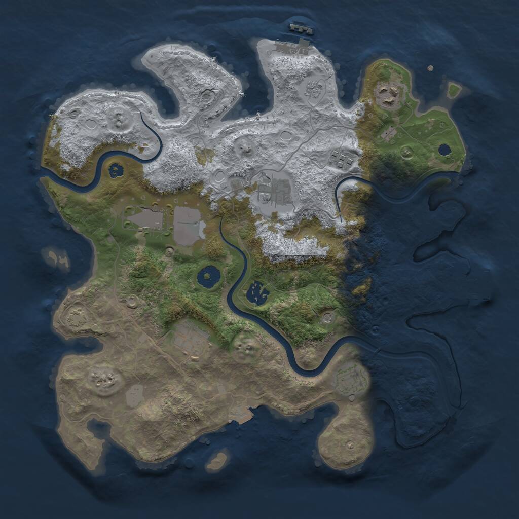 Rust Map: Procedural Map, Size: 3500, Seed: 519761683, 13 Monuments