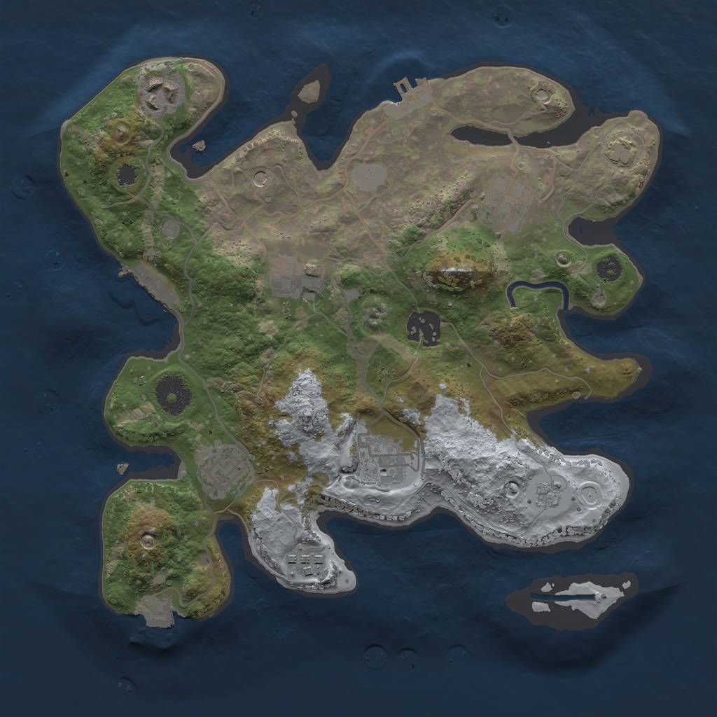 Rust Map: Procedural Map, Size: 3000, Seed: 1549712552, 15 Monuments