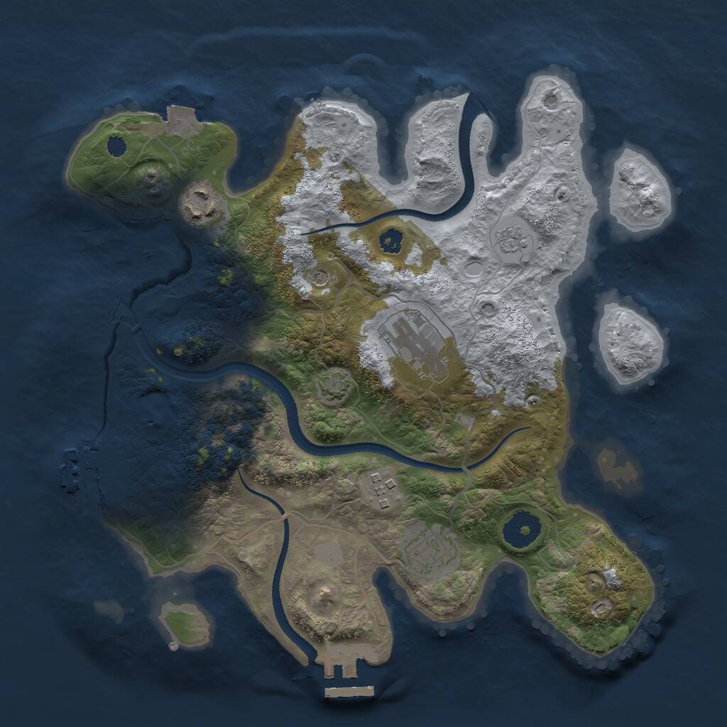Rust Map: Procedural Map, Size: 3000, Seed: 380933861, 10 Monuments