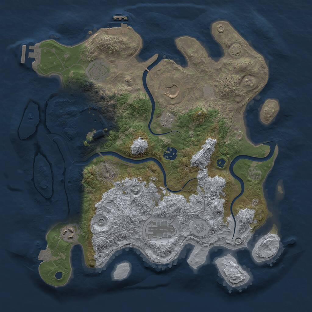 Rust Map: Procedural Map, Size: 3500, Seed: 169420, 13 Monuments