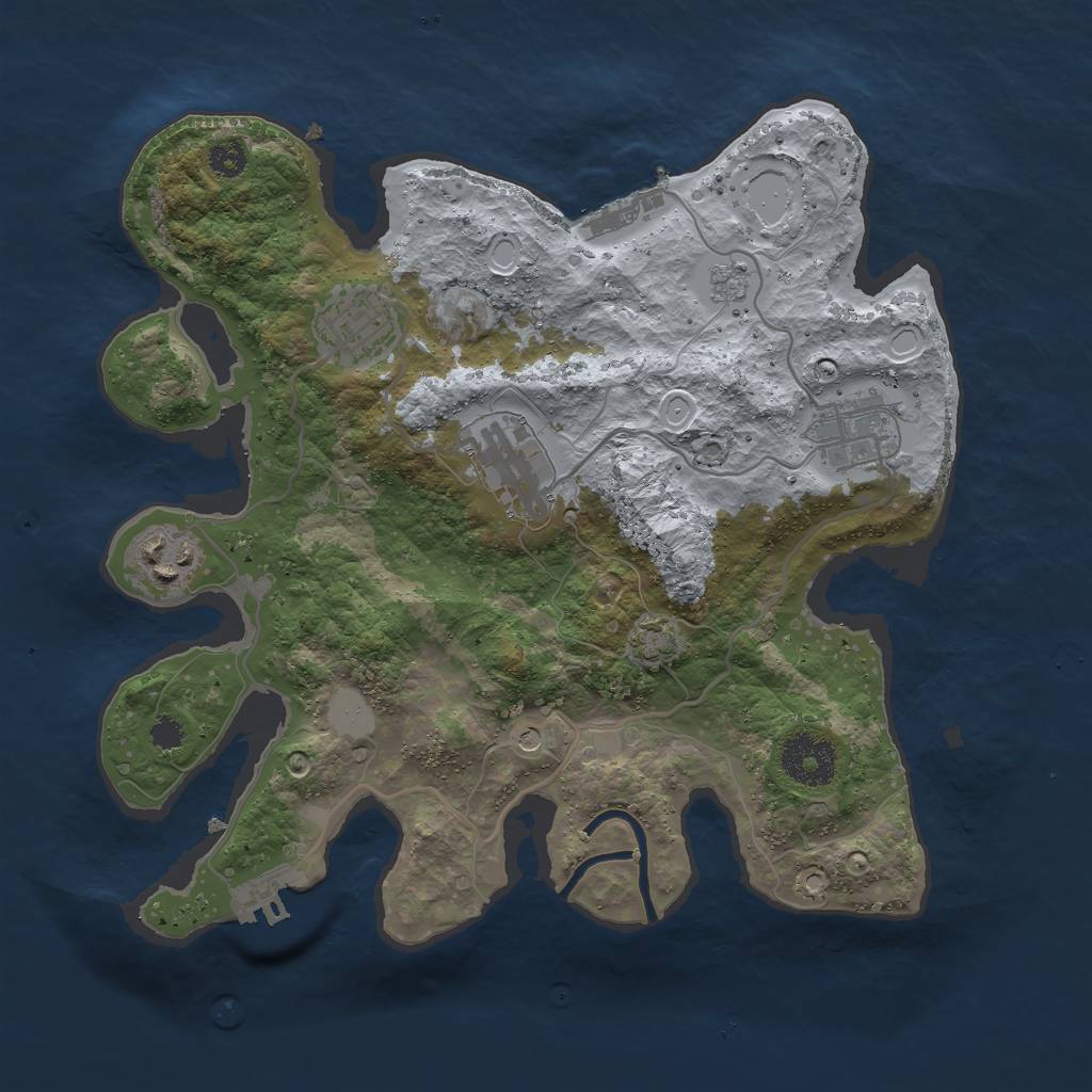Rust Map: Procedural Map, Size: 3000, Seed: 5490, 12 Monuments