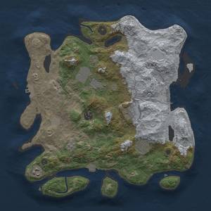 Thumbnail Rust Map: Procedural Map, Size: 3500, Seed: 775913223, 14 Monuments