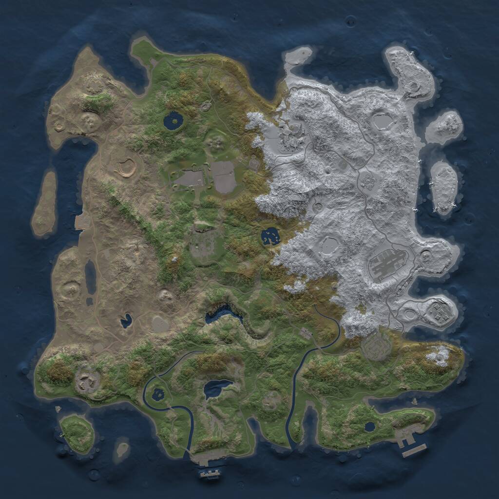 Rust Map: Procedural Map, Size: 4000, Seed: 117499187, 15 Monuments