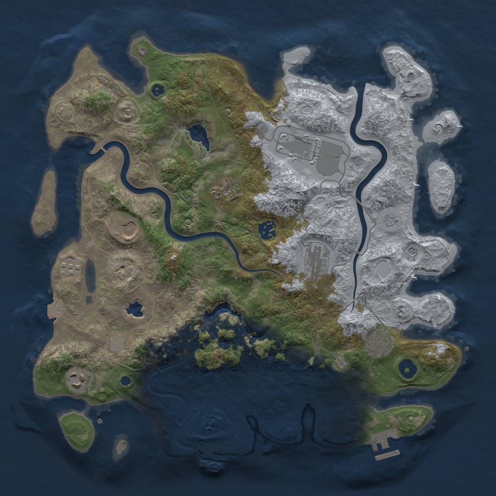 Rust Map: Procedural Map, Size: 4000, Seed: 117499187, 14 Monuments
