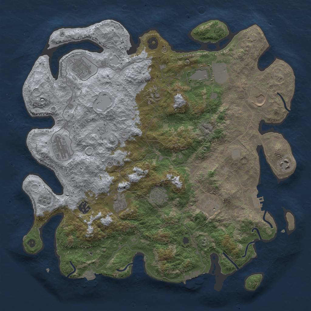 Rust Map: Procedural Map, Size: 4000, Seed: 1671535743, 19 Monuments