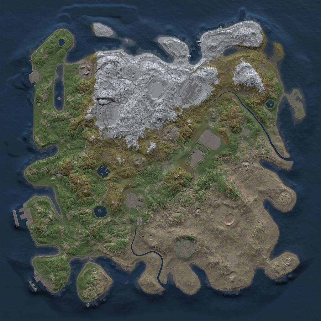 Rust Map: Procedural Map, Size: 3950, Seed: 87550342, 14 Monuments
