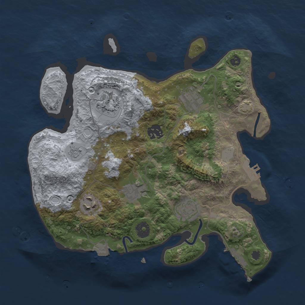 Rust Map: Procedural Map, Size: 3000, Seed: 1873424321, 13 Monuments