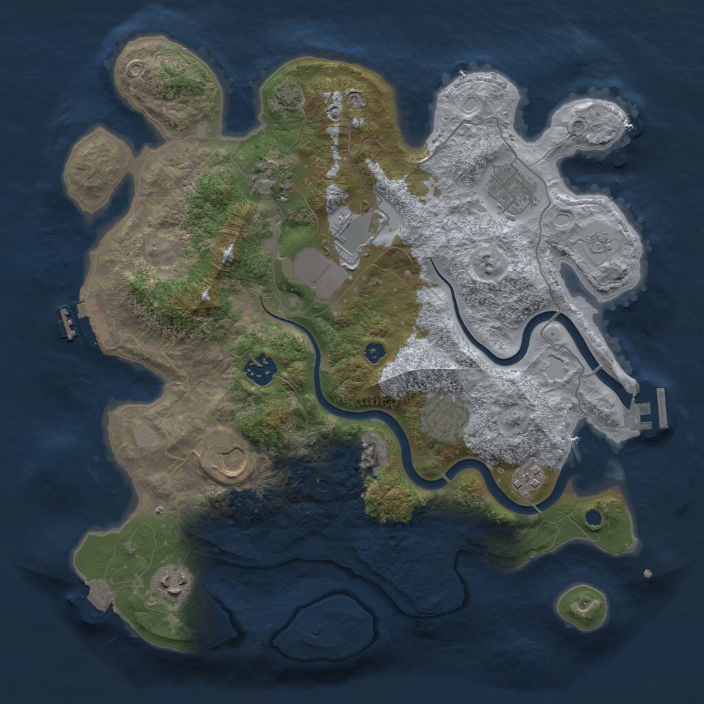 Rust Map: Procedural Map, Size: 3500, Seed: 1154546662, 14 Monuments